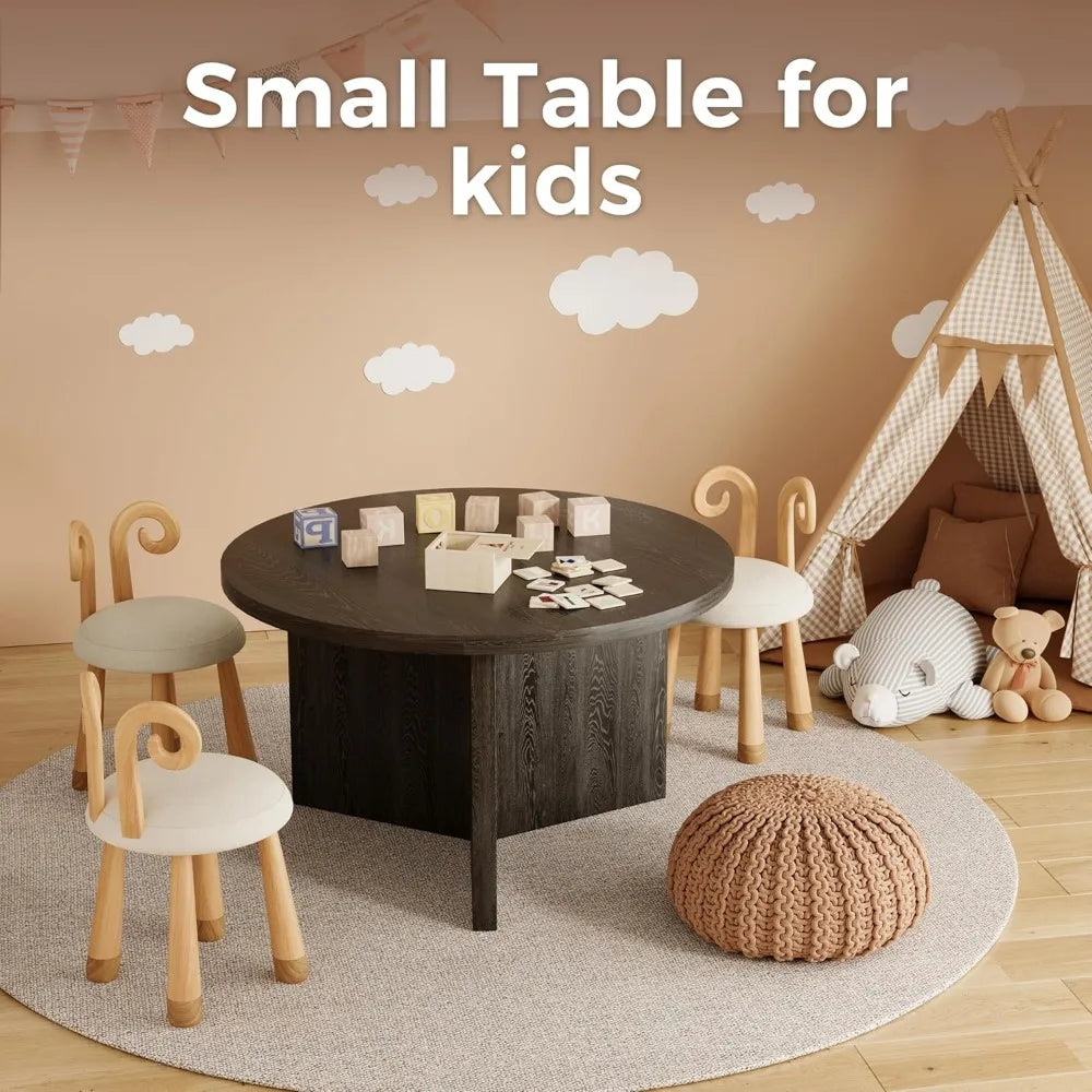 27.5'' Coffee Table for Small Space, Minimalist Modern Table for Living Room, Durable & Sturdy Small Round End Table with Adjus