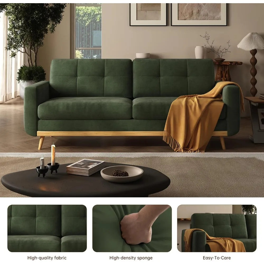Loveseat Sofa, Mid Century Modern Decor Love Seat Couches for Living Room, Button Tufted Upholstered Small Couch for Bedroom
