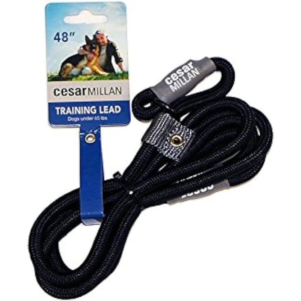 Slip Lead Leash 2-in-1 No Pull Dog Training Collar Heavy Duty Weatherproof Rope Leash Anti-Choking Lock Tab Adjustable Loop