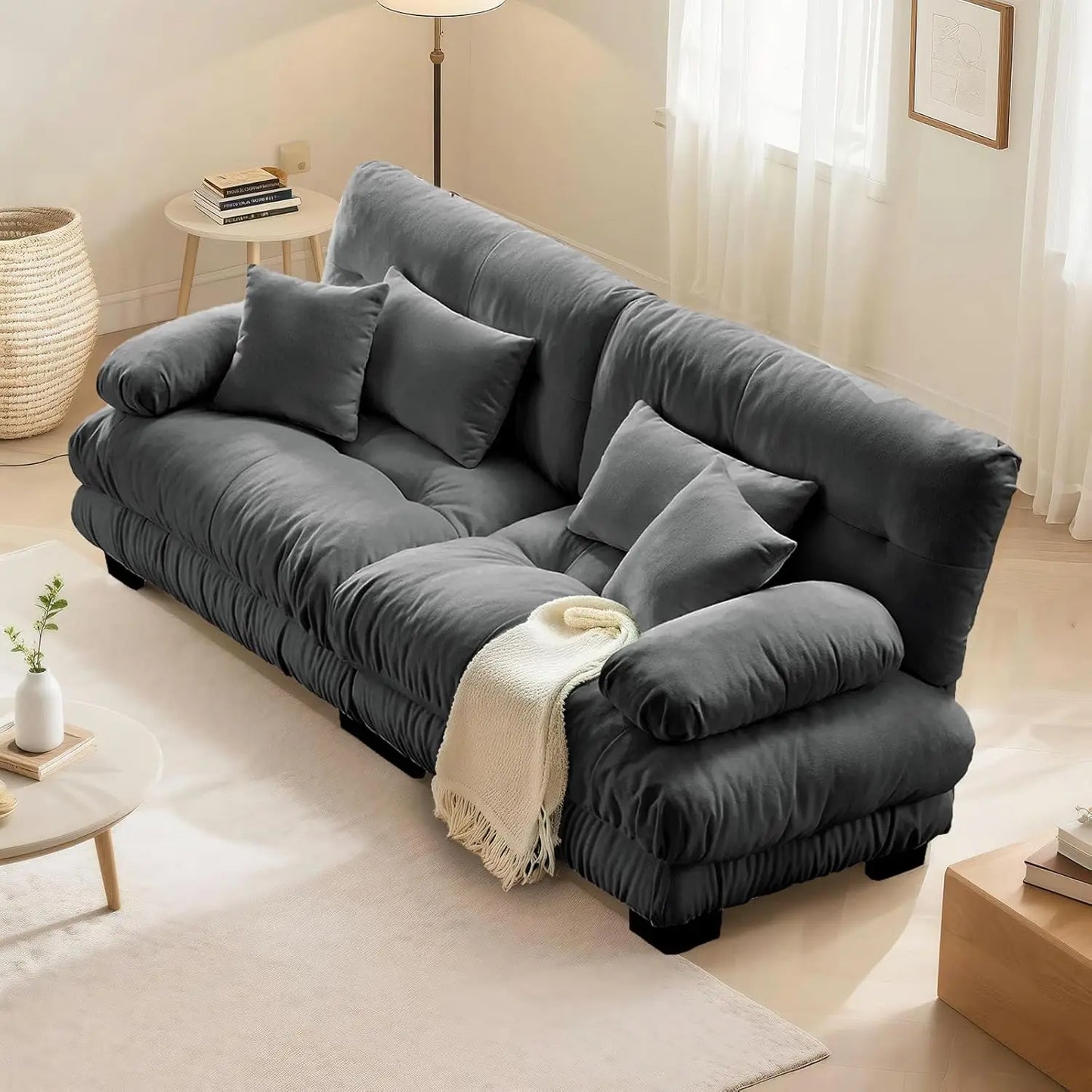 Modern Living Room Velvet Recliner Sofa, Loveseat Sofa for Apartment, Storage Sofa with Solid Wood Frame, Easy to Install