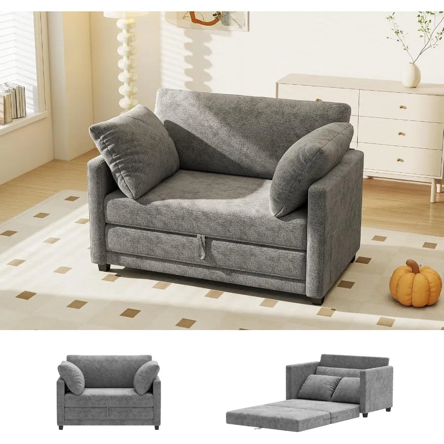 51 Convertible Sofa Bed 2 in1 Folding Sofa Bed Loveseat Sleeper Sofa for Small Spaces Fold Out Floor Couch with 2 Pillows for A