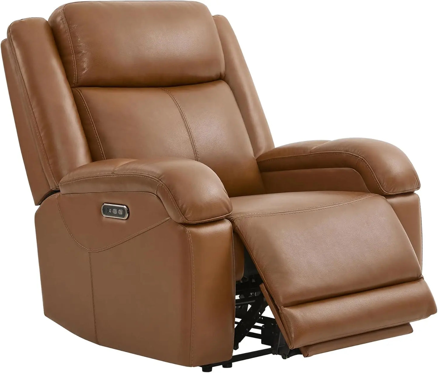 Genuine Leather Power Recliner Chairs for Adults, Wall Hugger RV Recliner with Power Headrest & Charging Ports